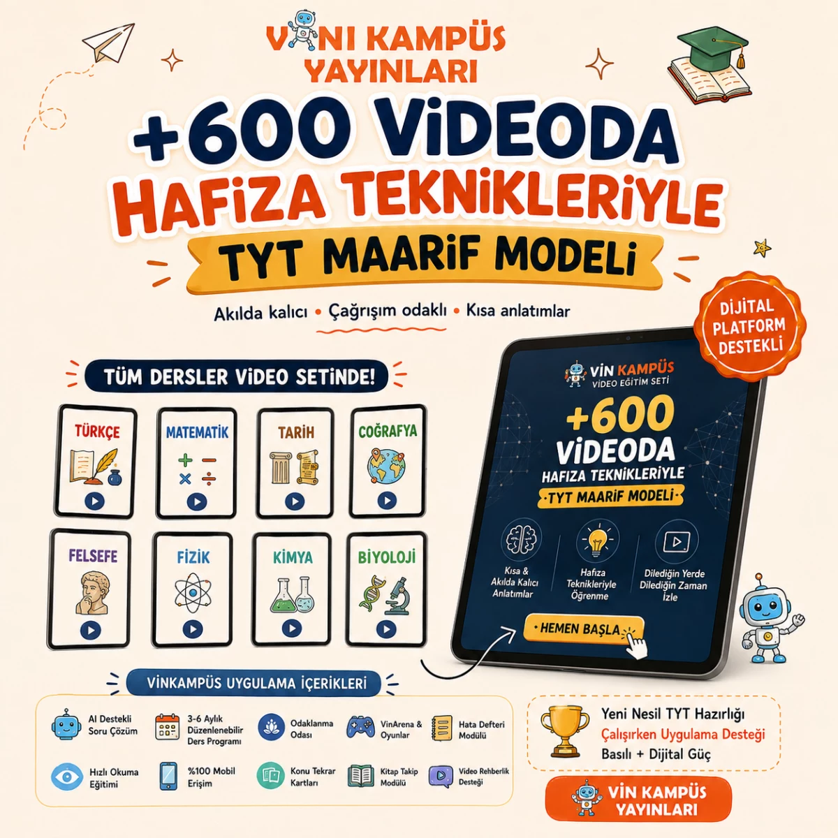 +600 Videoda Tyt Maarif Modeli Hafıza Teknikleriyle Video Paketi
