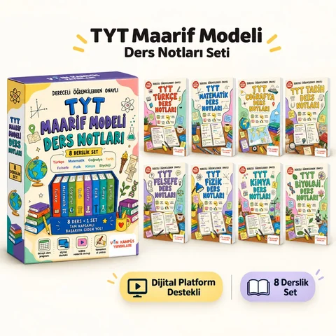 2028 TYT Maarif Modeli Tüm Dersler Konu Anlatım Kitabı El Yazısı Ders Notları Seti 8 Kitap