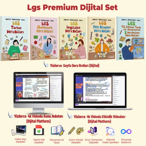 LGS PREMİUM Dijital Set Detaylı Konu Anlatım+ Ders Notları + Rehberlik